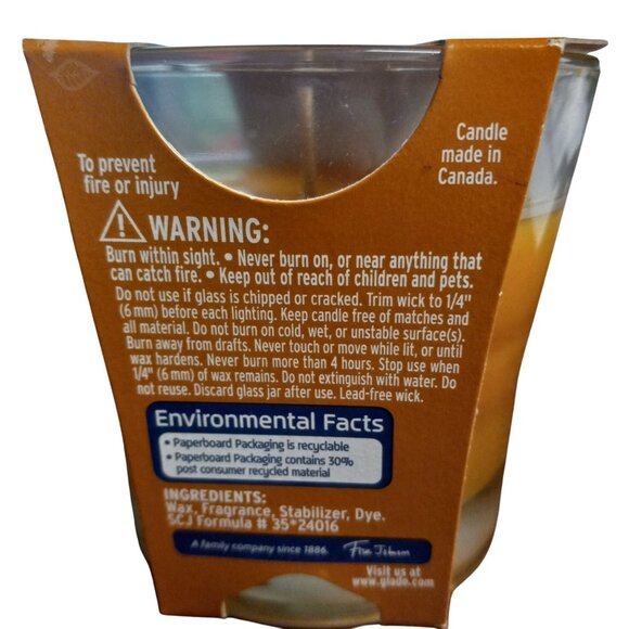 Glade Scented Candle Maple Tree Inn 3.8 Oz Glass Jar Autumn Decor Lot of 3 NEW - Picture 5 of 6